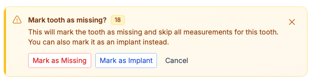 Définir le statut de la dent
